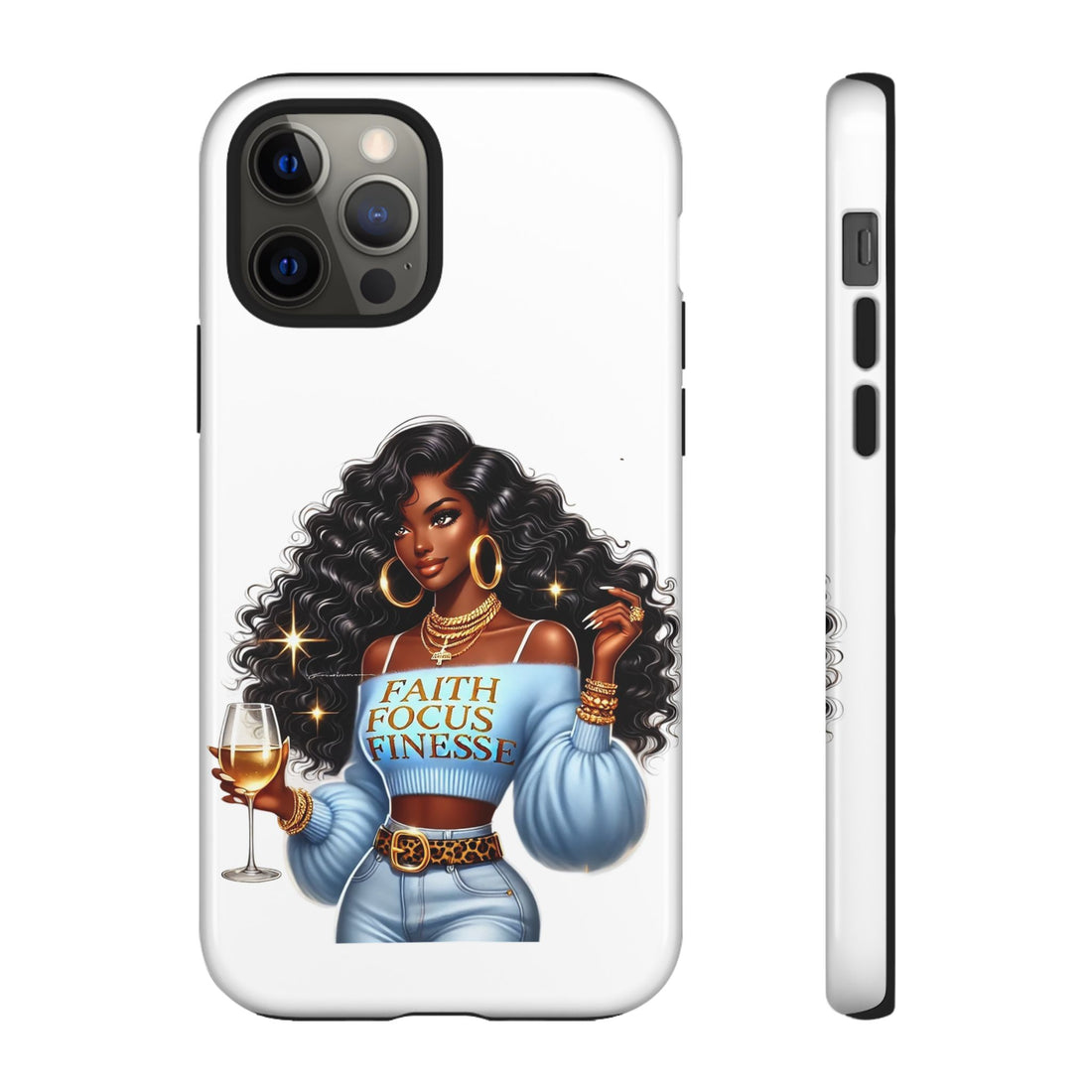 Faith Focus Finesse Phone Case – Chic Strong Woman Design