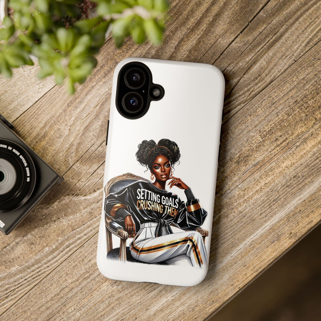 Setting Goals Crushing Them Phone Case – Chic Strong Woman Design