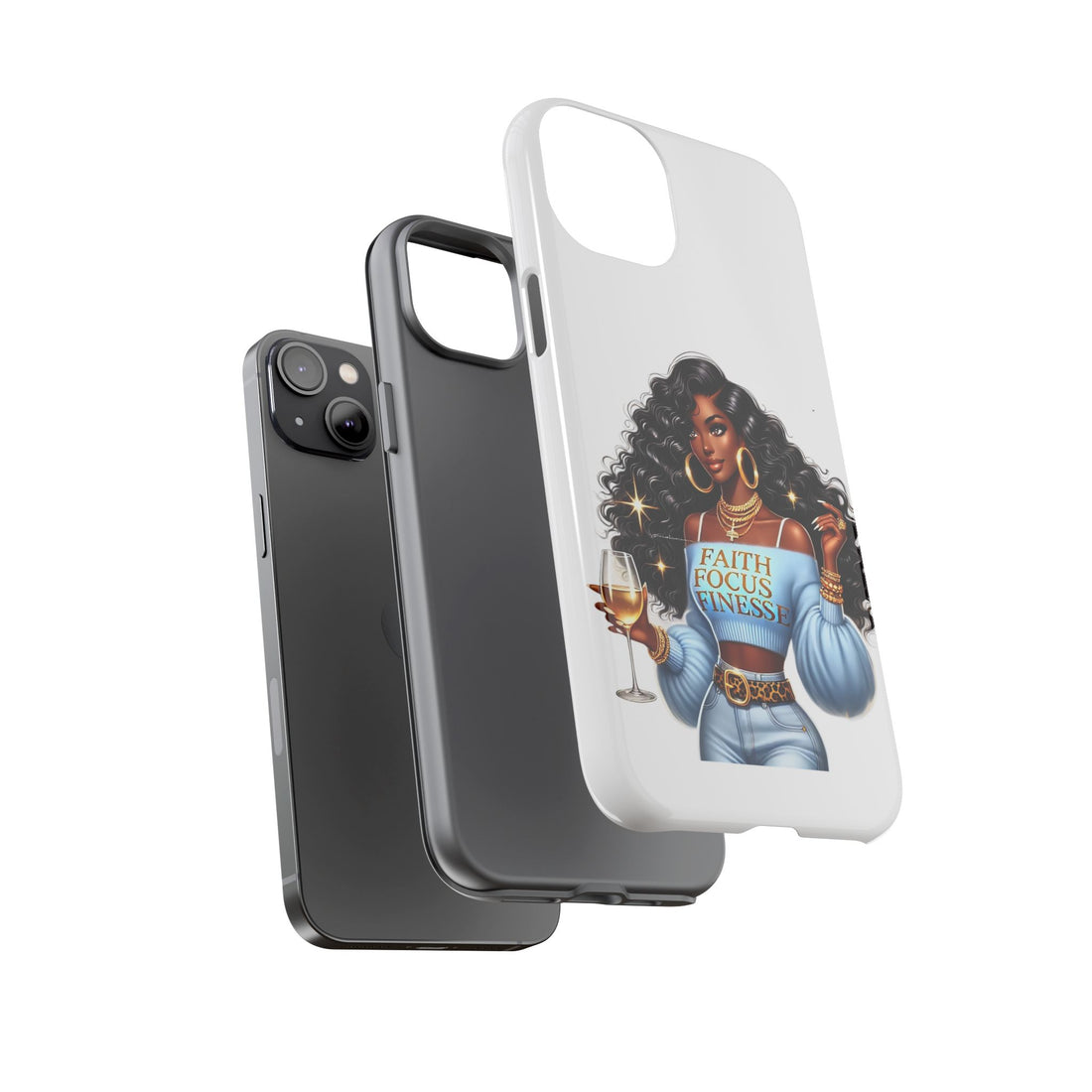 Faith Focus Finesse Phone Case – Chic Strong Woman Design