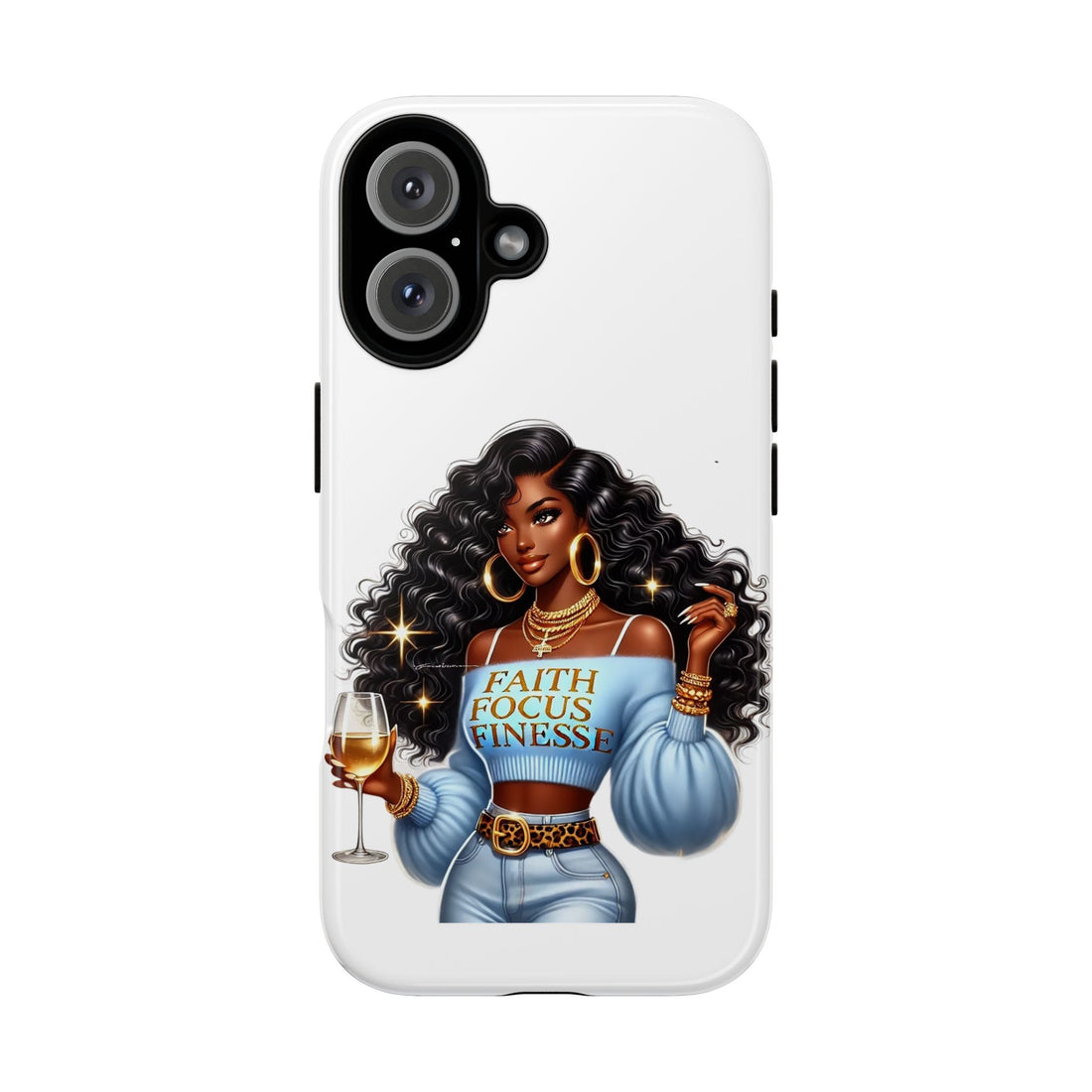 Faith Focus Finesse Phone Case – Chic Strong Woman Design