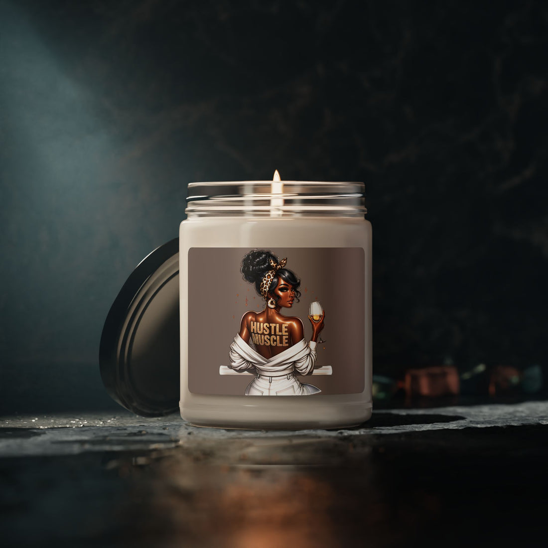 Hustle Muscle Scented Soy Candle - 9oz | Relaxing Aroma for Empowerment & Self-Care