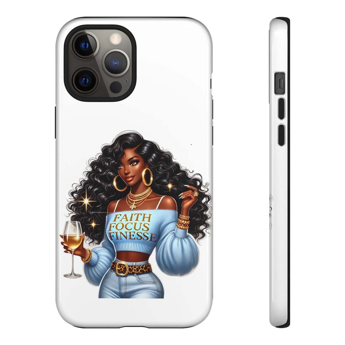 Faith Focus Finesse Phone Case – Chic Strong Woman Design