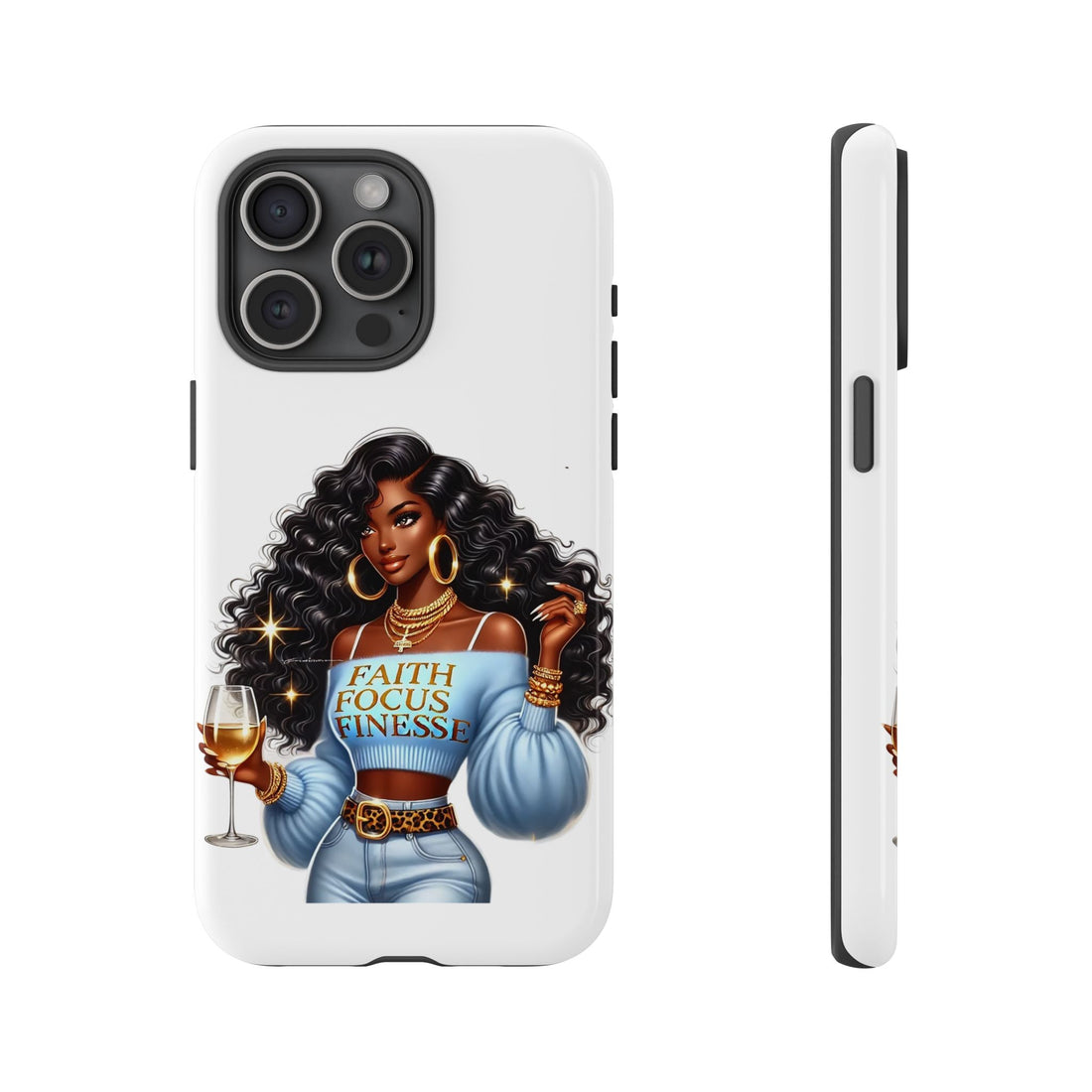 Faith Focus Finesse Phone Case – Chic Strong Woman Design