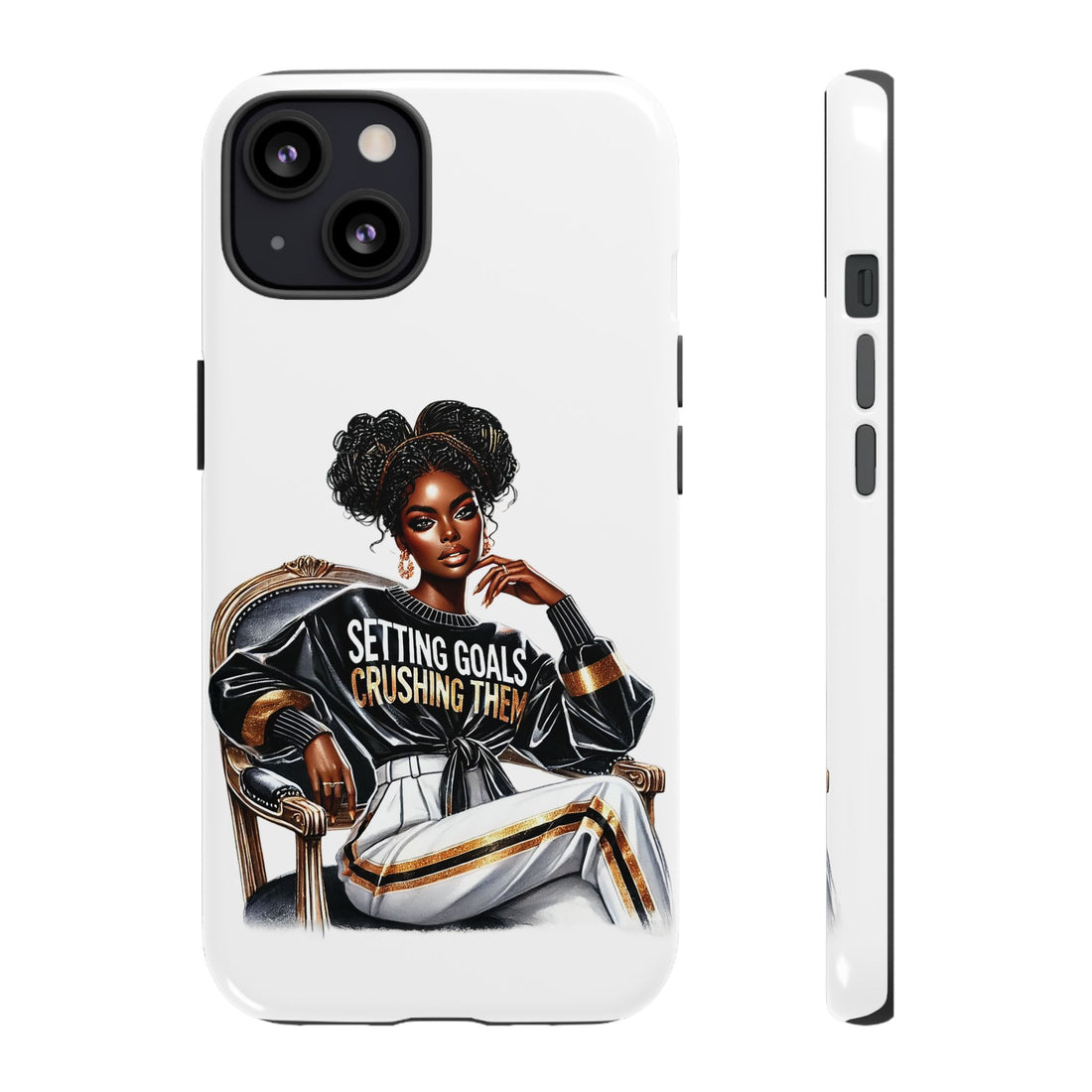 Setting Goals Crushing Them Phone Case – Chic Strong Woman Design