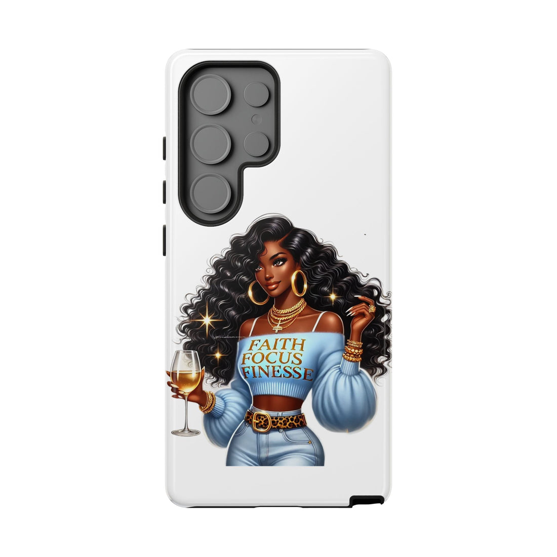 Faith Focus Finesse Phone Case – Chic Strong Woman Design