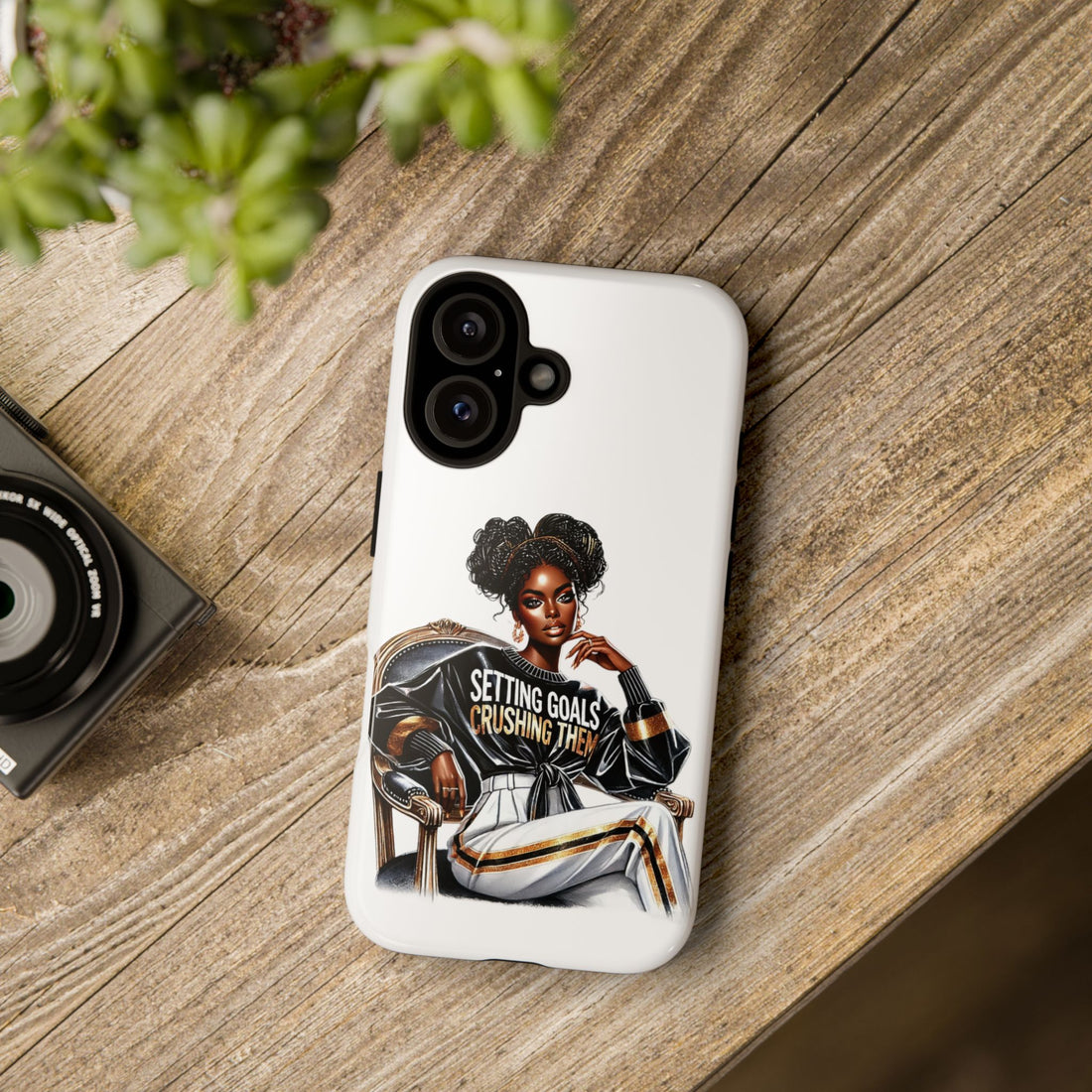 Setting Goals Crushing Them Phone Case – Chic Strong Woman Design