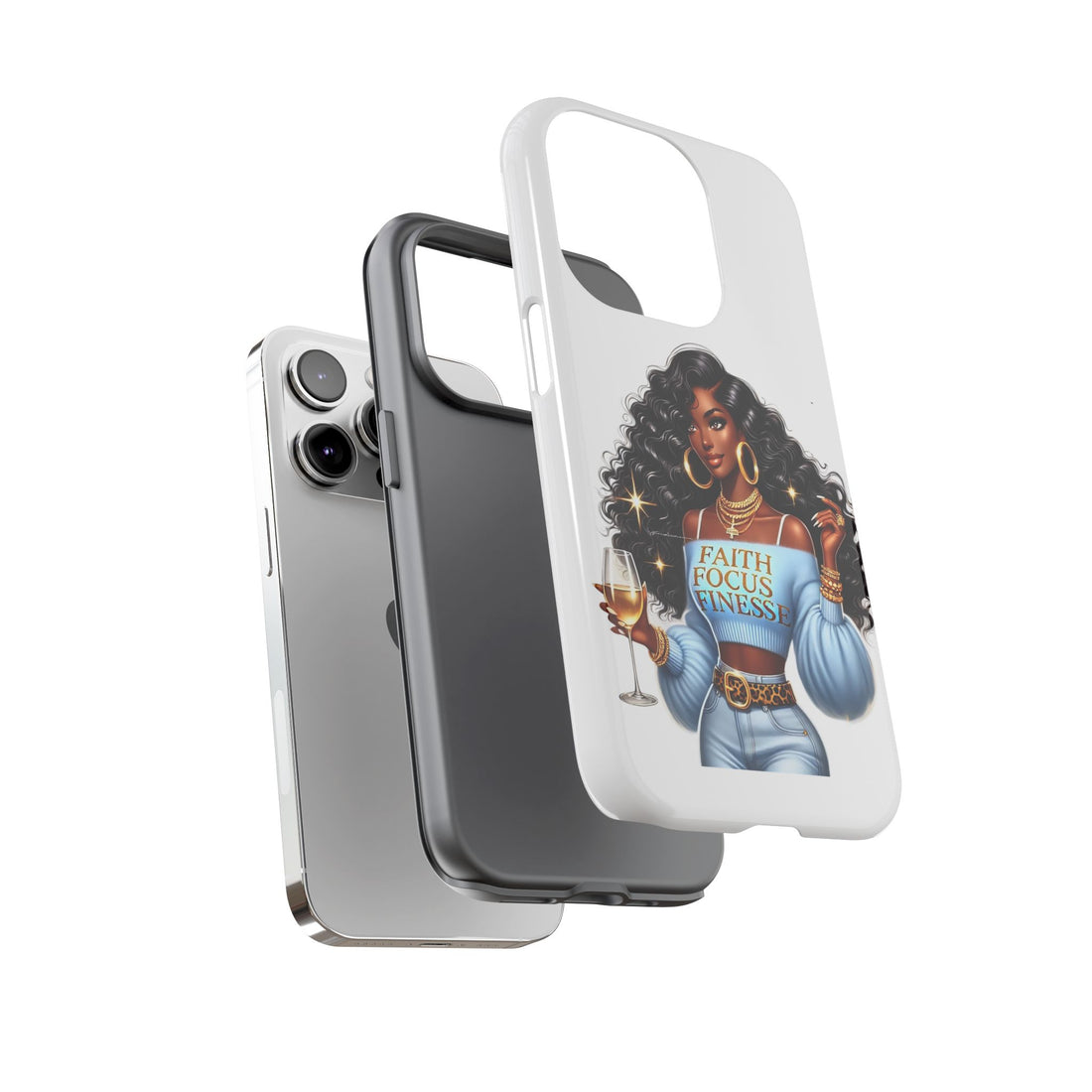 Faith Focus Finesse Phone Case – Chic Strong Woman Design