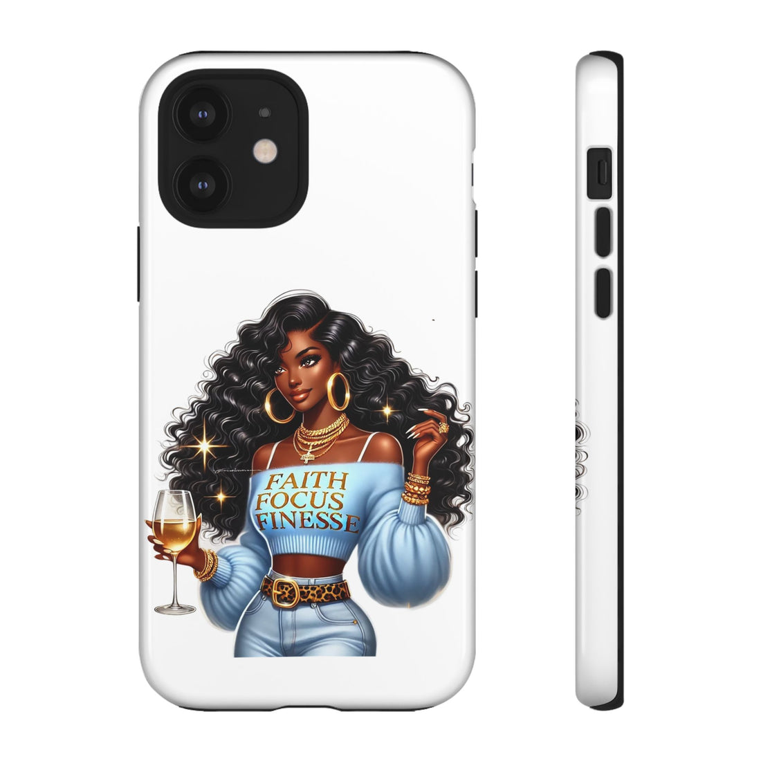 Faith Focus Finesse Phone Case – Chic Strong Woman Design