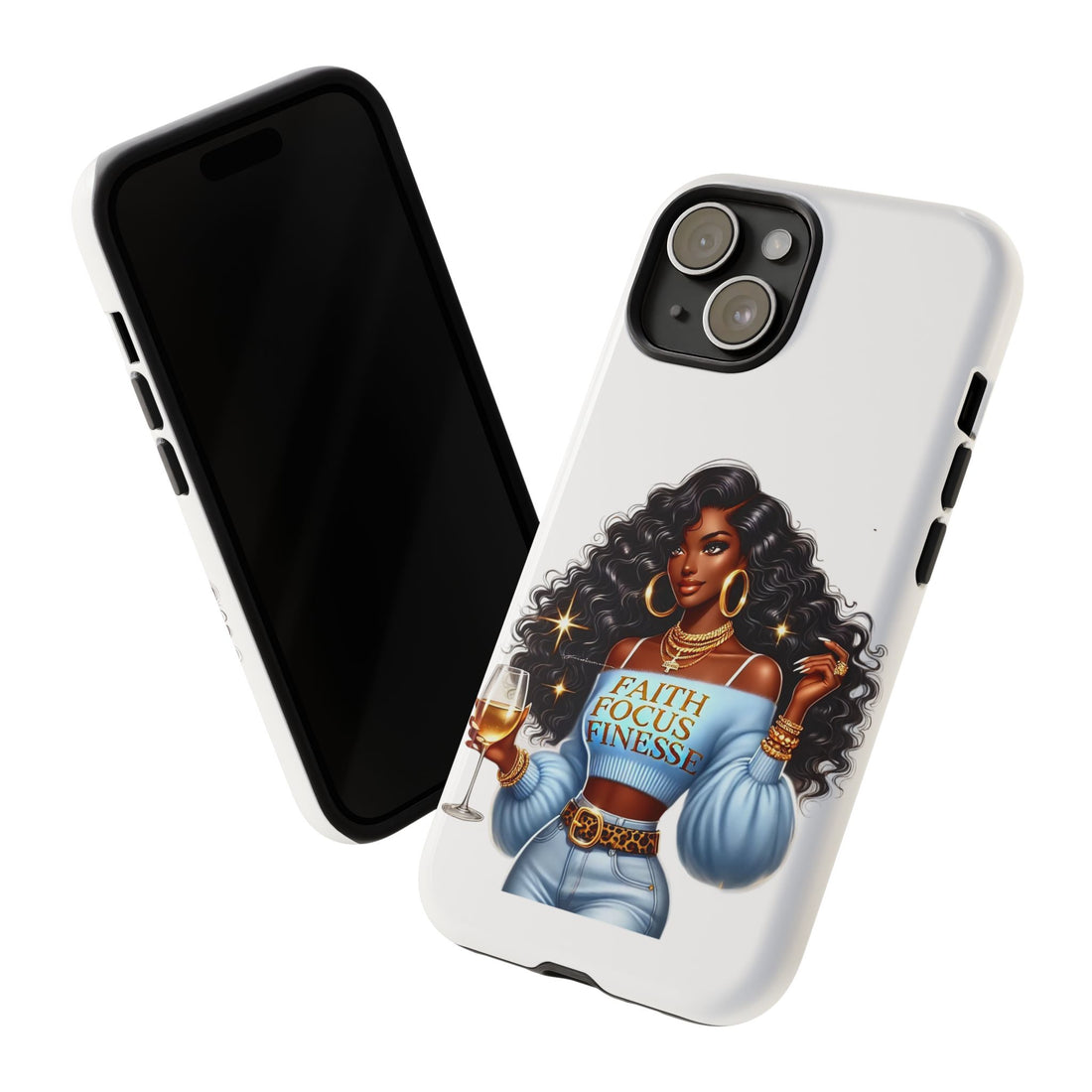 Faith Focus Finesse Phone Case – Chic Strong Woman Design