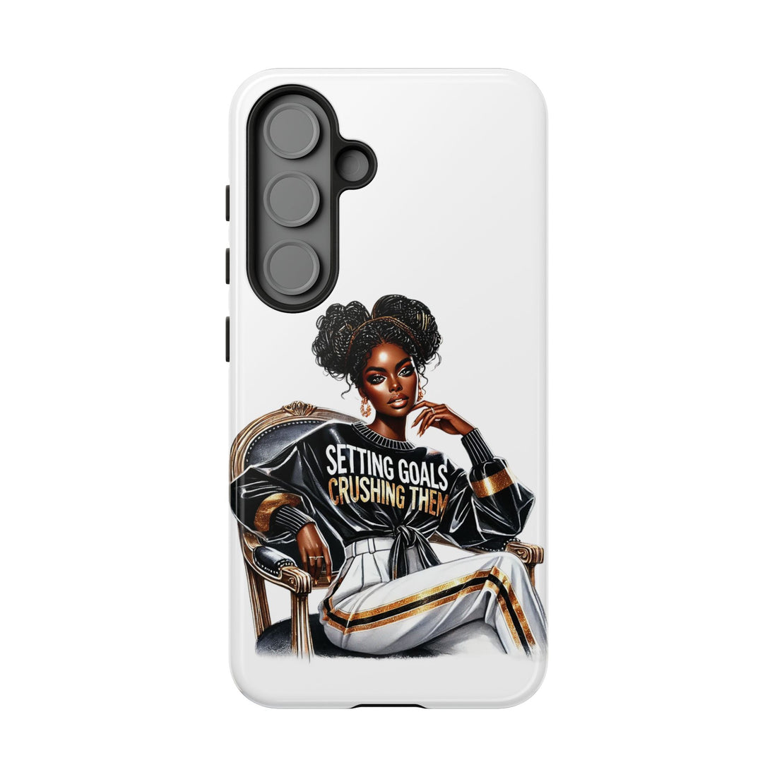 Setting Goals Crushing Them Phone Case – Chic Strong Woman Design