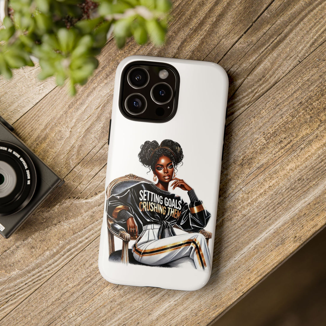 Setting Goals Crushing Them Phone Case – Chic Strong Woman Design