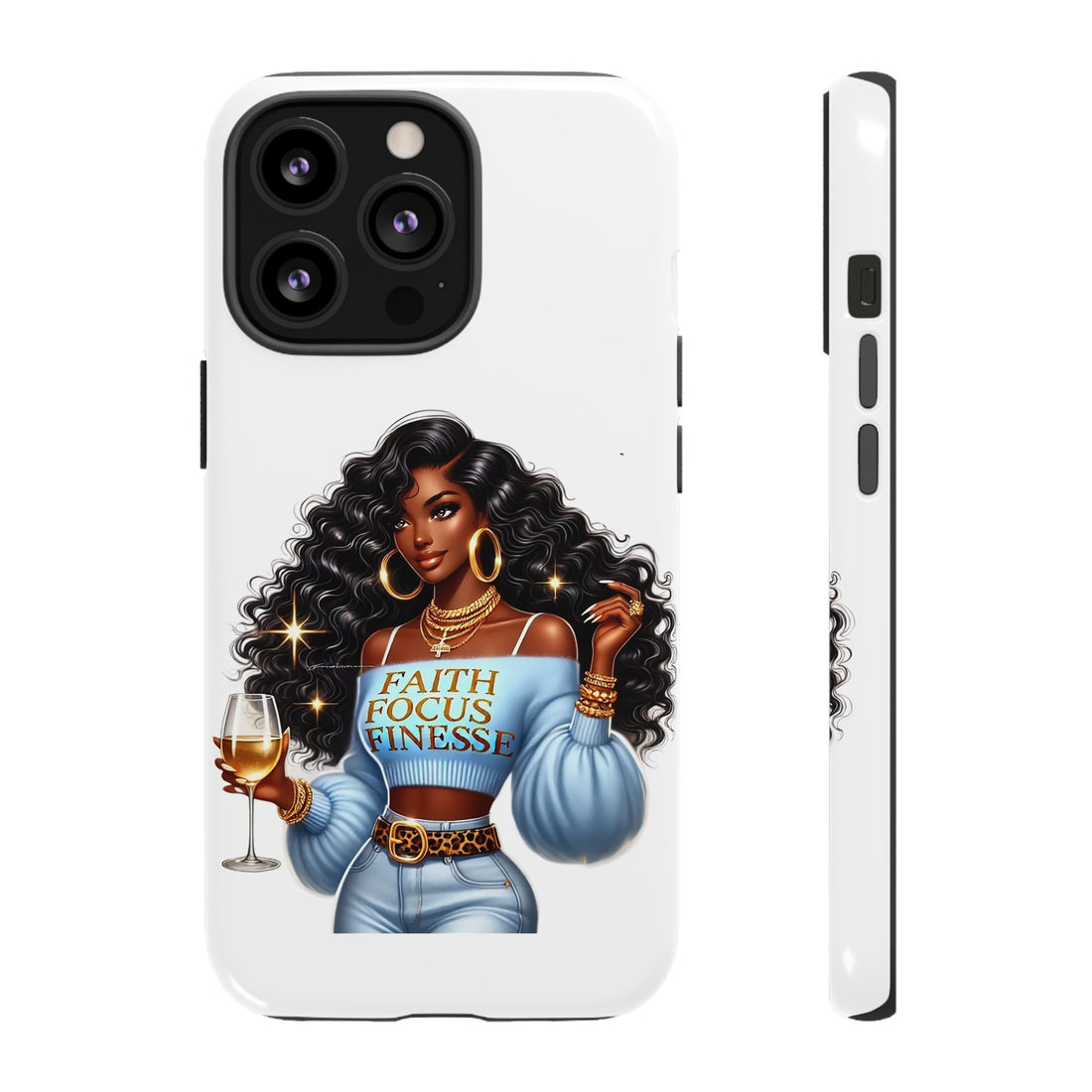 Faith Focus Finesse Phone Case – Chic Strong Woman Design