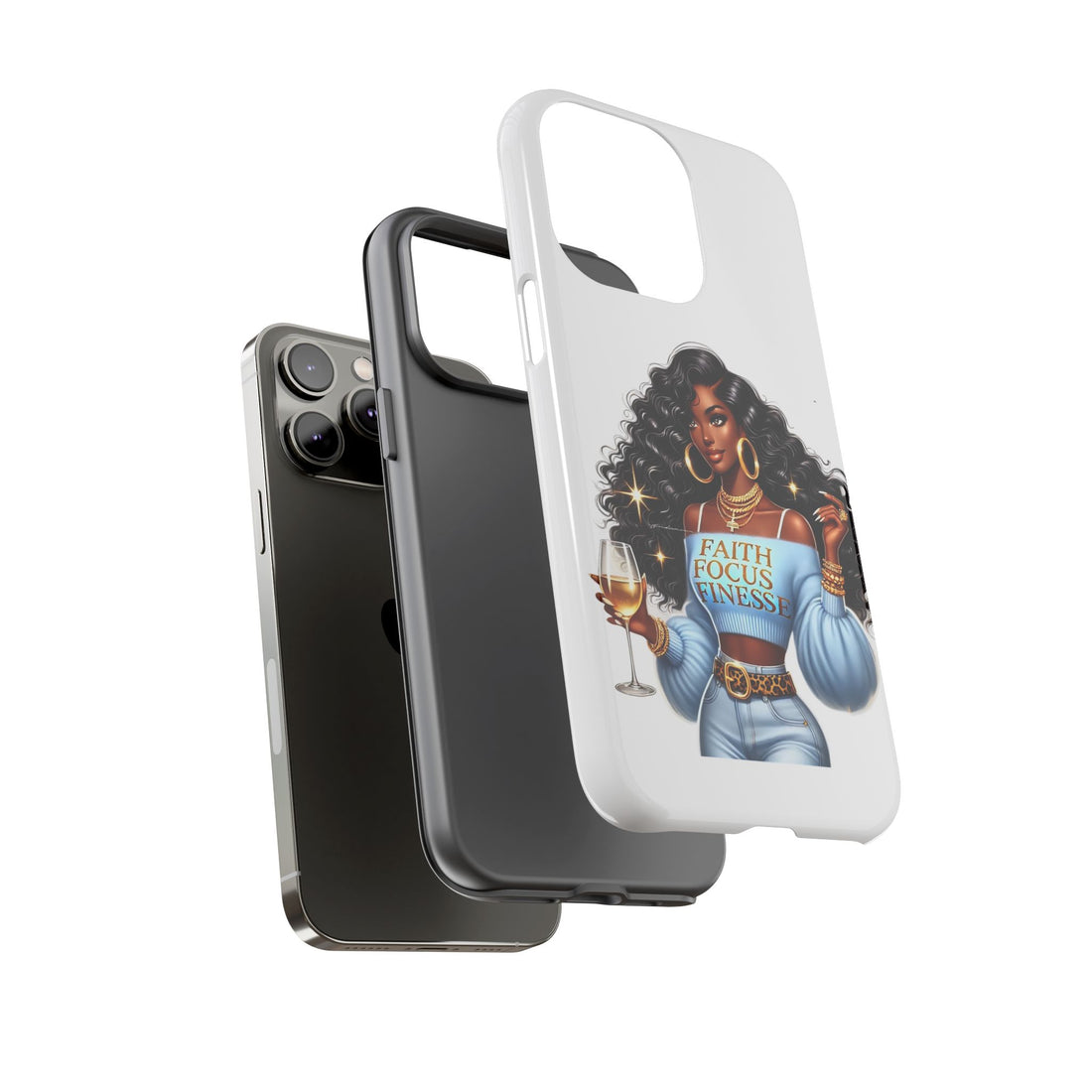 Faith Focus Finesse Phone Case – Chic Strong Woman Design