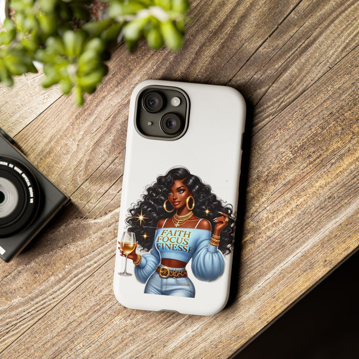 Faith Focus Finesse Phone Case – Chic Strong Woman Design