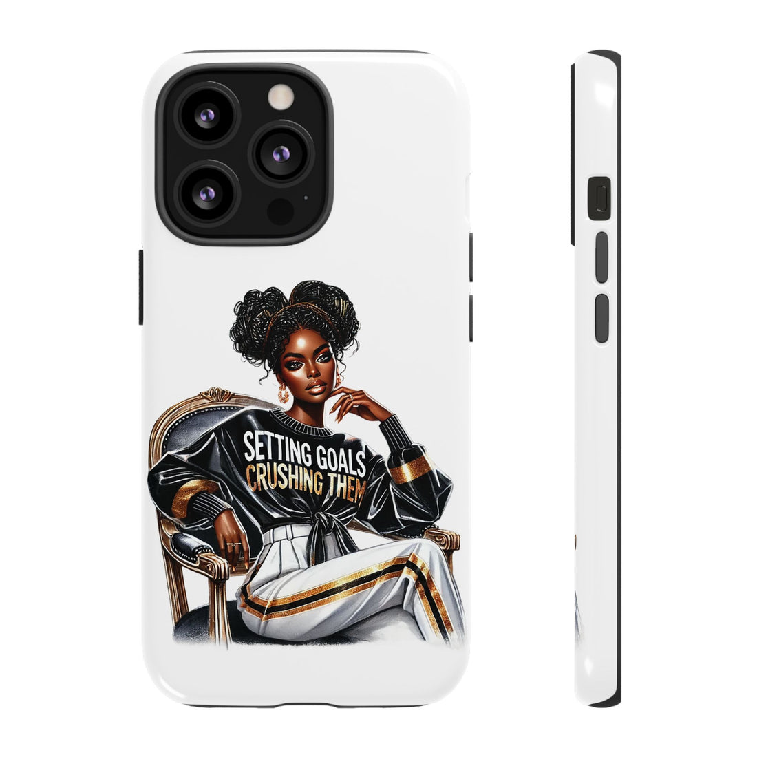 Setting Goals Crushing Them Phone Case – Chic Strong Woman Design