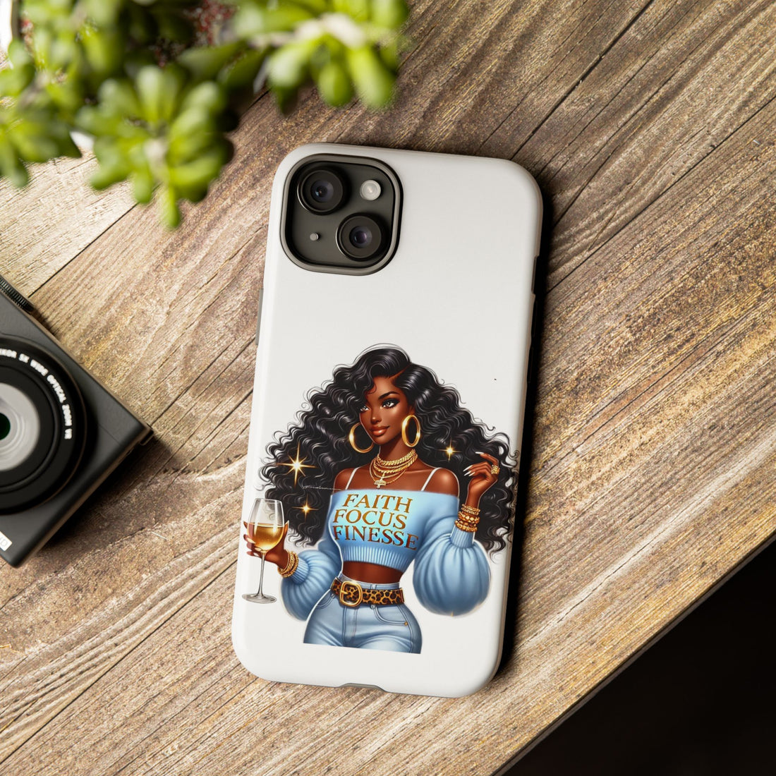 Faith Focus Finesse Phone Case – Chic Strong Woman Design