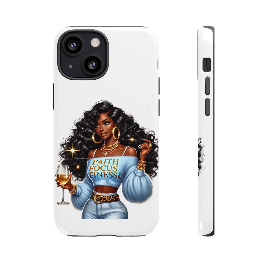 Faith Focus Finesse Phone Case – Chic Strong Woman Design