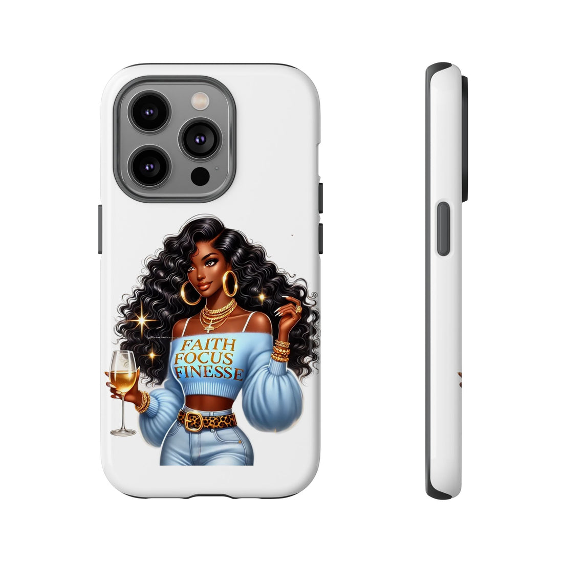 Faith Focus Finesse Phone Case – Chic Strong Woman Design