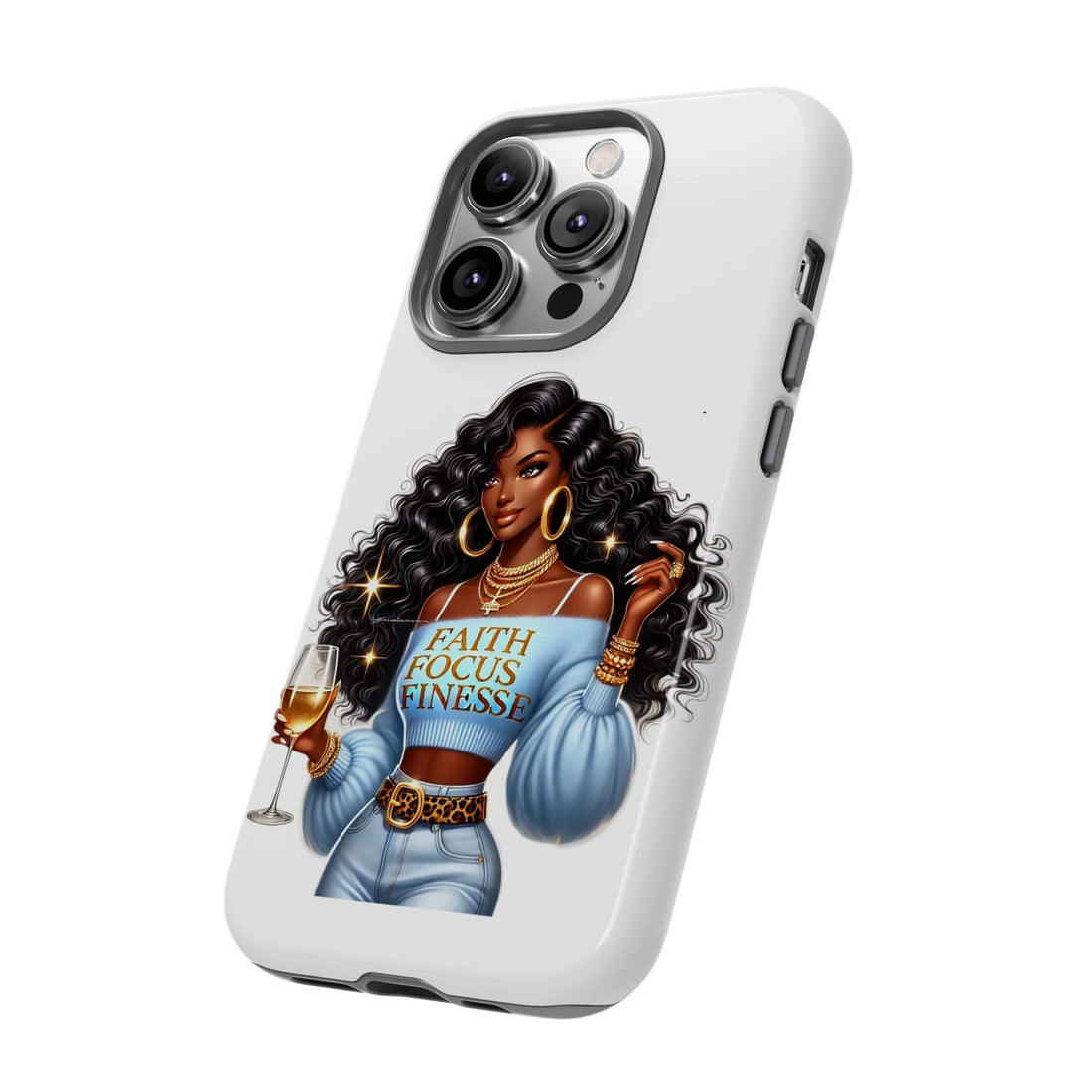 Faith Focus Finesse Phone Case – Chic Strong Woman Design