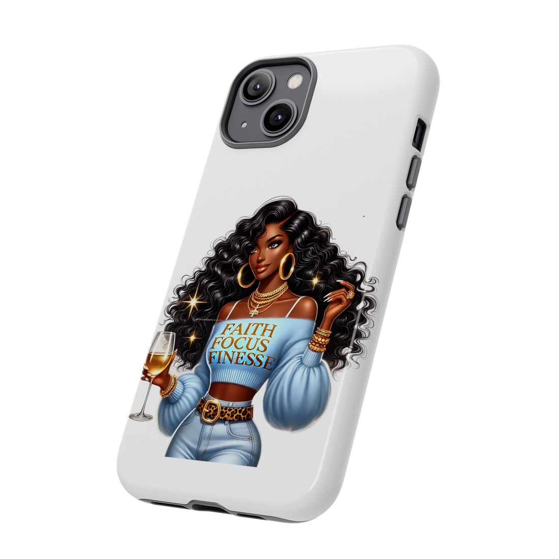 Faith Focus Finesse Phone Case – Chic Strong Woman Design