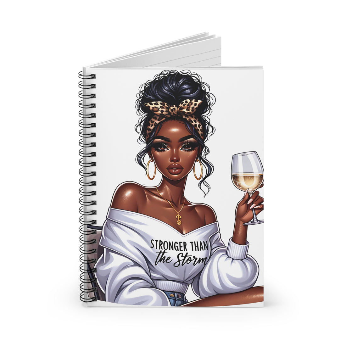 Stronger Than The Storm Spiral Notebook - Inspirational Journal for Women