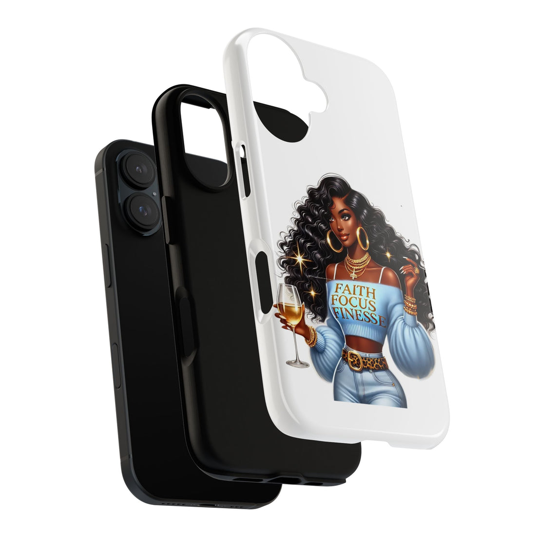 Faith Focus Finesse Phone Case – Chic Strong Woman Design