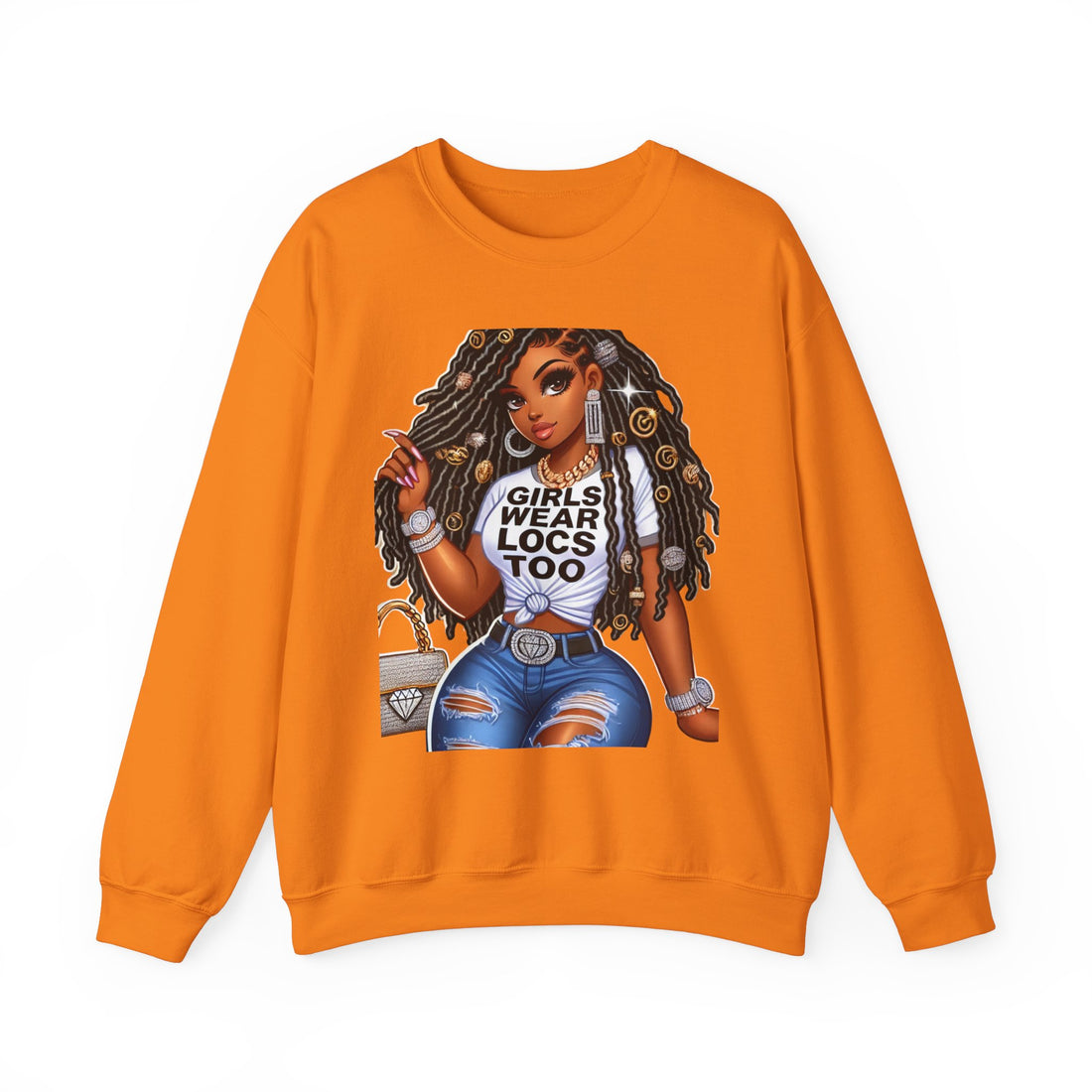 Girls Wear Locs Too Crewneck Sweatshirt - Comfortable Fashion for Natural Hair Lovers