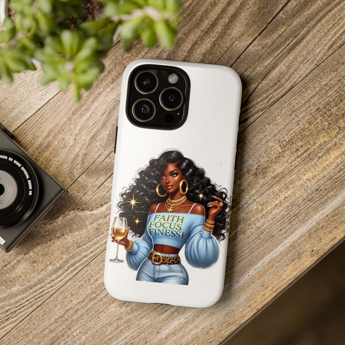 Faith Focus Finesse Phone Case – Chic Strong Woman Design