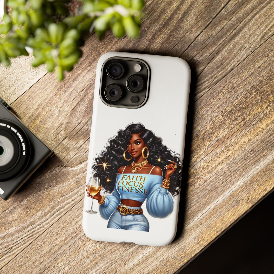 Faith Focus Finesse Phone Case – Chic Strong Woman Design