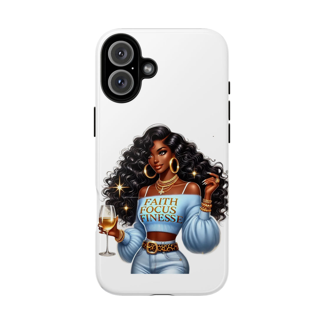 Faith Focus Finesse Phone Case – Chic Strong Woman Design