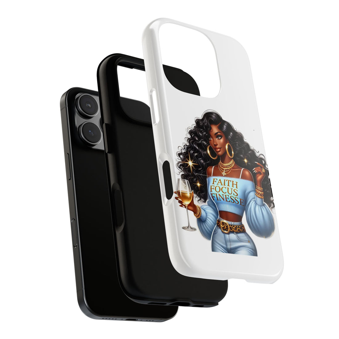 Faith Focus Finesse Phone Case – Chic Strong Woman Design