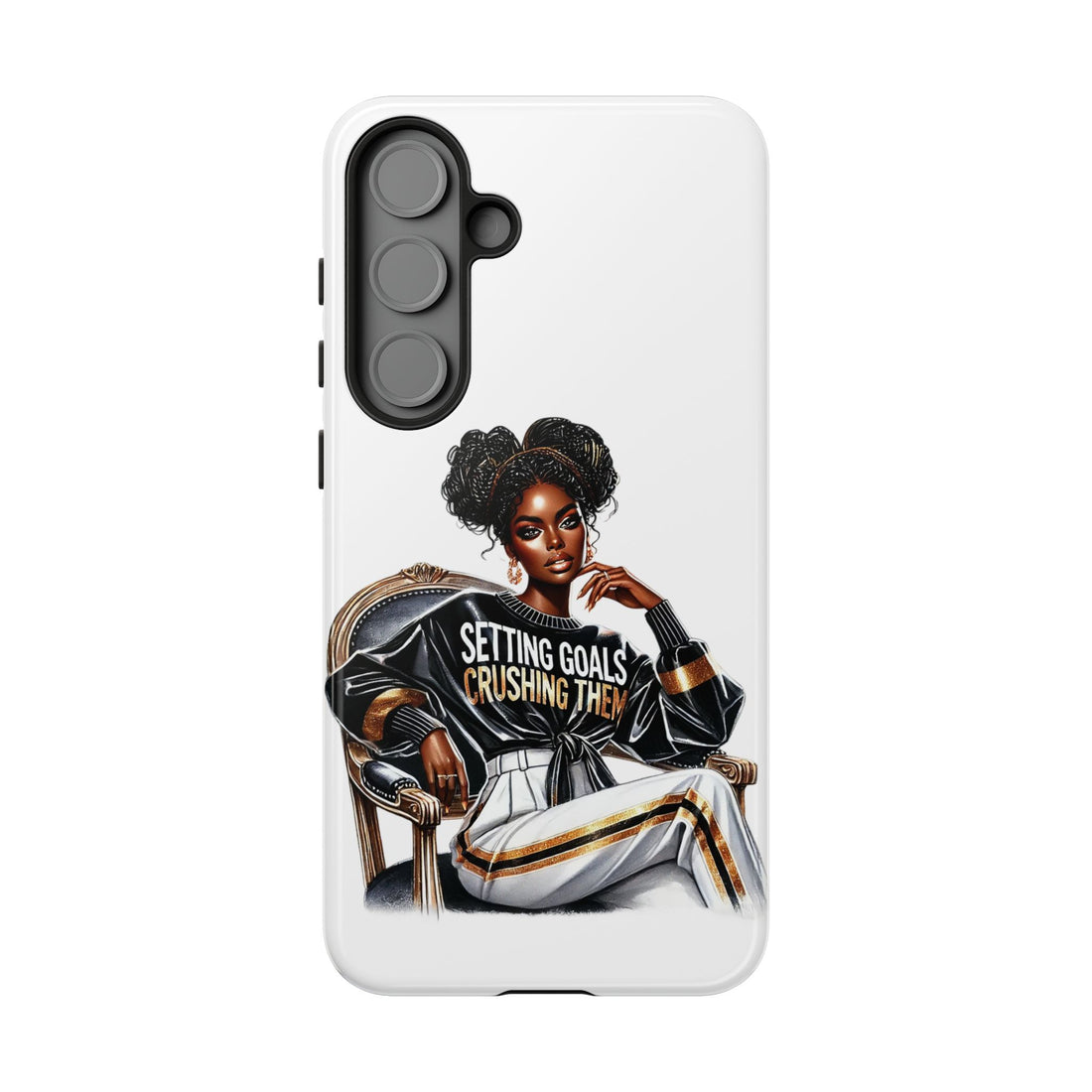 Setting Goals Crushing Them Phone Case – Chic Strong Woman Design