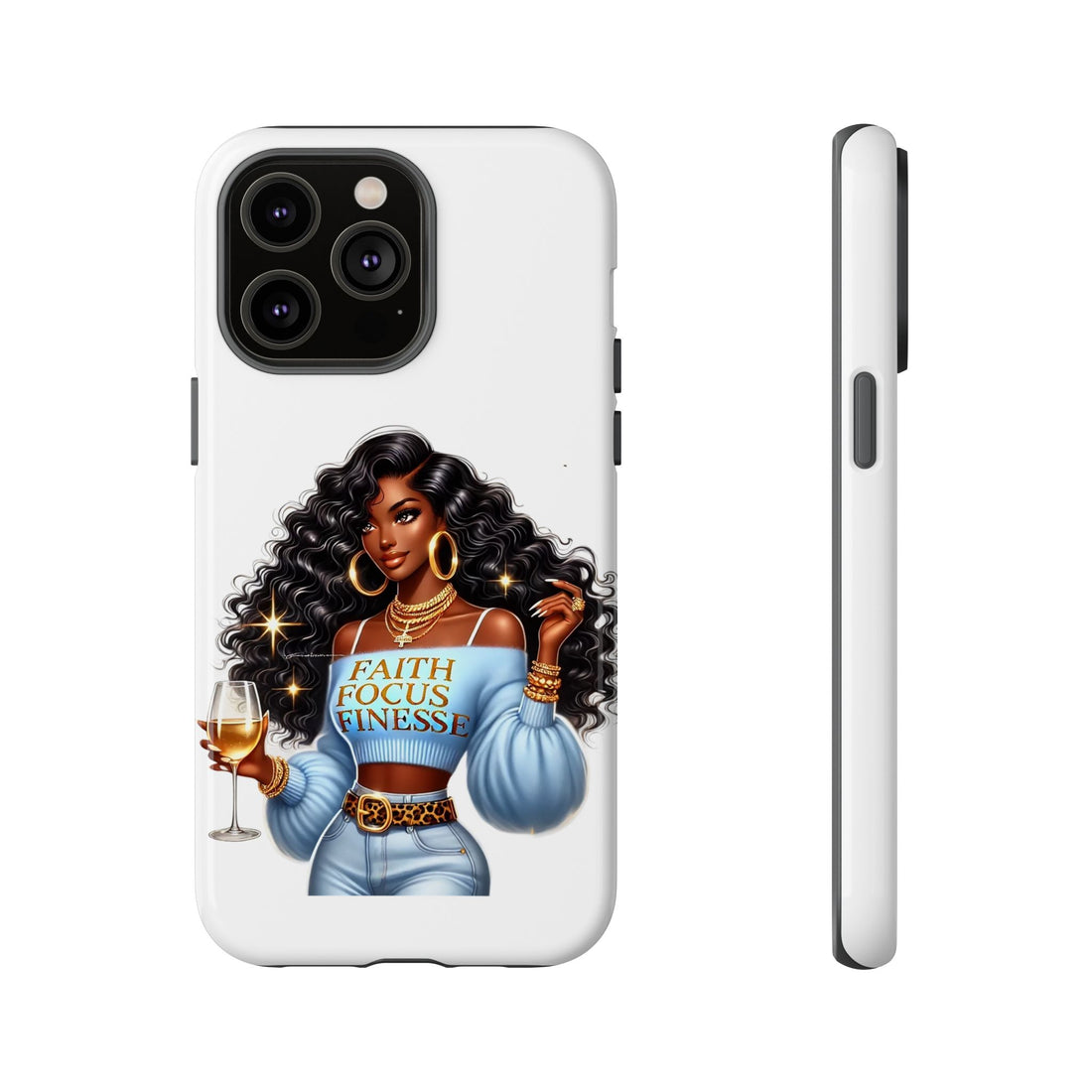 Faith Focus Finesse Phone Case – Chic Strong Woman Design