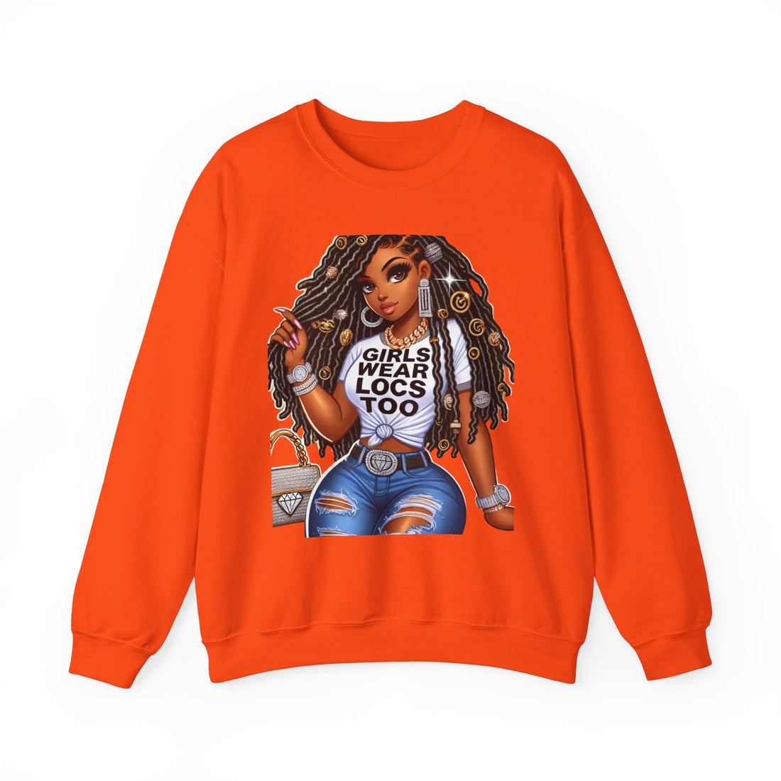 Girls Wear Locs Too Crewneck Sweatshirt - Comfortable Fashion for Natural Hair Lovers