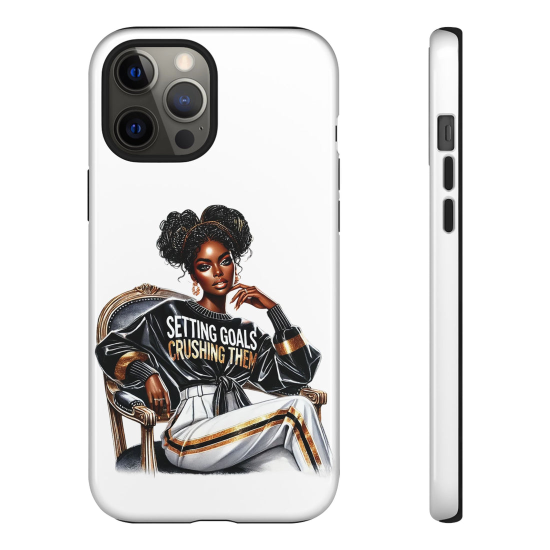 Setting Goals Crushing Them Phone Case – Chic Strong Woman Design