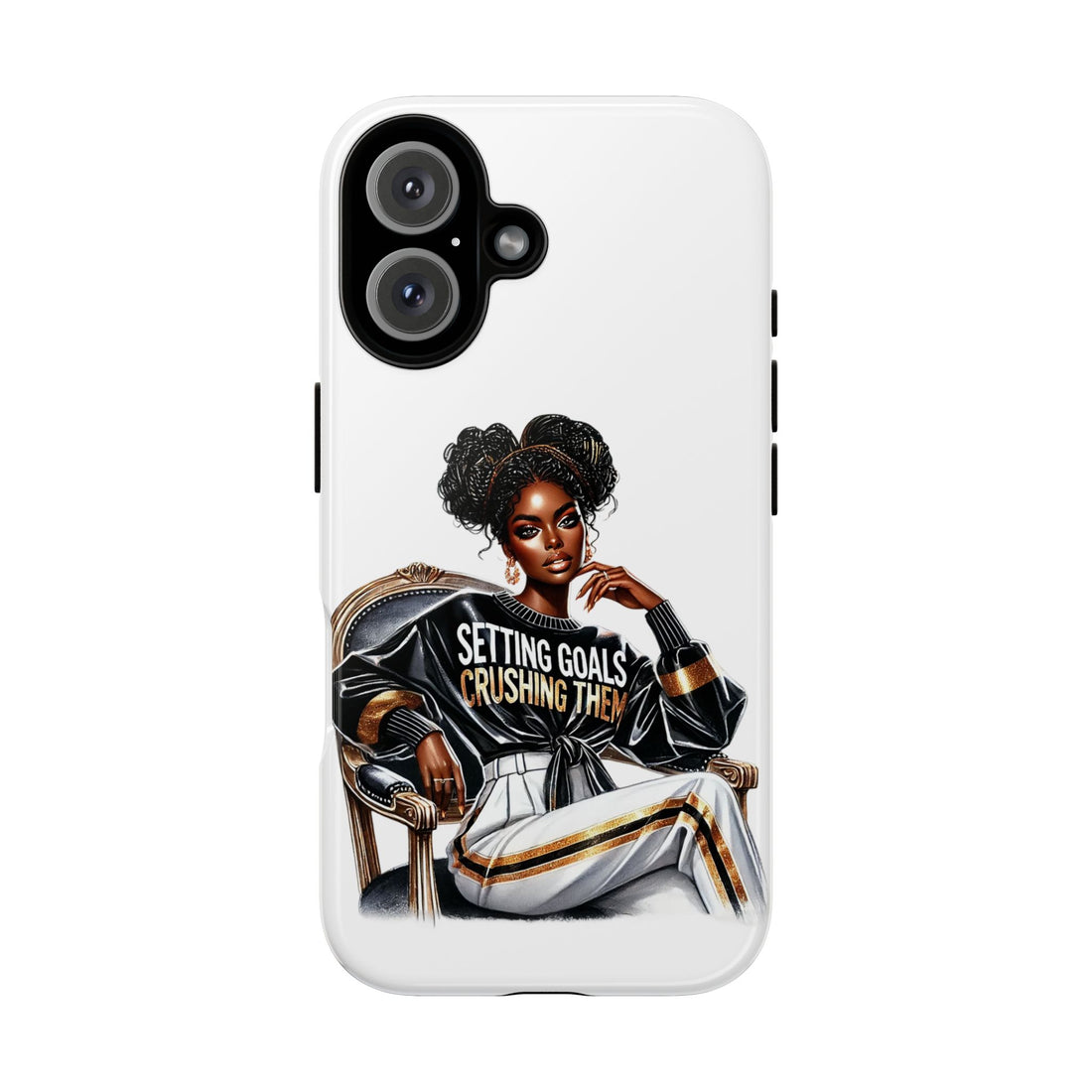 Setting Goals Crushing Them Phone Case – Chic Strong Woman Design