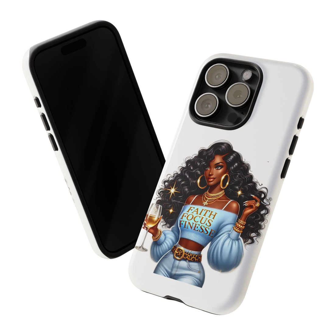 Faith Focus Finesse Phone Case – Chic Strong Woman Design