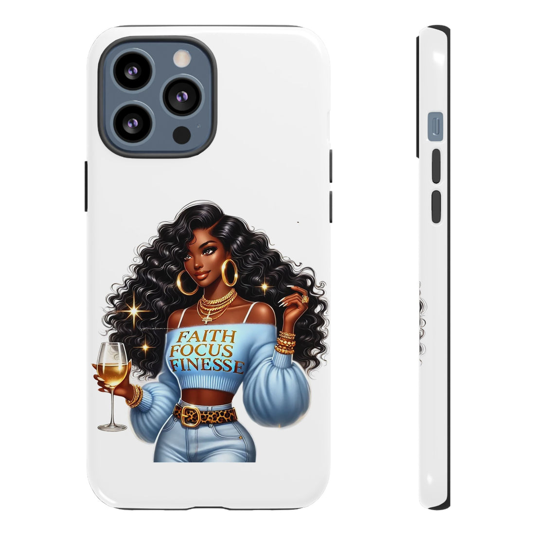 Faith Focus Finesse Phone Case – Chic Strong Woman Design